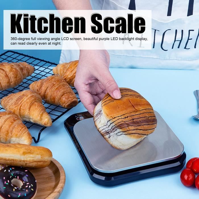 Balance De Cuisine électronique 10 Kg / 1 G - Acier Inox - 6 Unités - Pour Cuisson, Pâtisserie