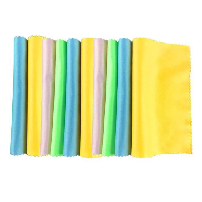 10Pcs Chiffon de Nettoyage Microfibre pour Appareil Lunettes Lentille Multicolore