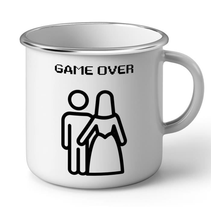 Mug En Metal Emaille Game Over Marriage Jeux Video Gaming Humour Drole Cdiscount Puericulture Eveil Bebe