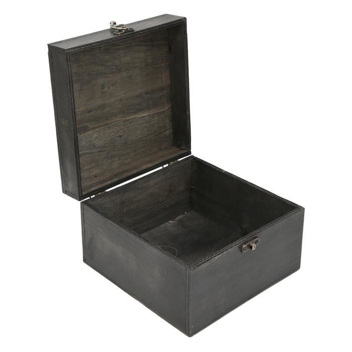 Garosa petit coffre en bois Boîte de rangement en bois rétro charnière en  métal organisateur de coffre de rangement au trésor - Cdiscount Maison