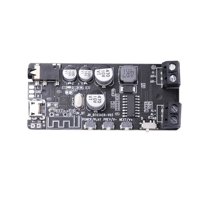 Amplificateur Bluetooth TPA3116 DollaTek 2x50W - Carte Ampli Avec Télécommande, TF Card, FM Radio, USB, Pour Home Theater HiFi