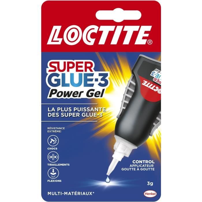 Colles cyanocrylates LOCTITE SUPERGLUE 3P Power Gel Control Tube 3g