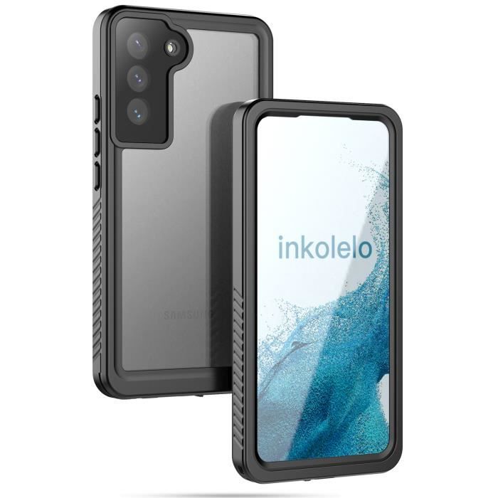 INKOLELO Coque &eacute;tanche pour Samsung Galaxy S22 -  - Certifi&eacute;e IP68 - Noir 