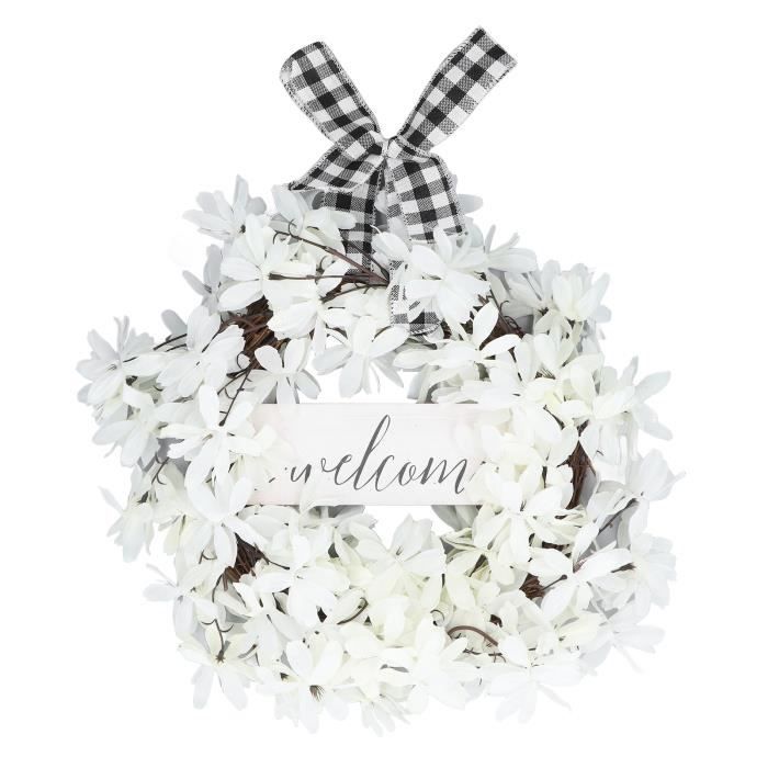 Couronne De Porte Fleurie Artificielle - 41 Cm - Orchidées Et Feuilles - Décoration D'entrée, Mariage, Salon
