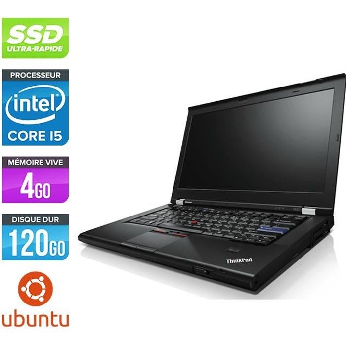 Achat PC Portable Pc portable Lenovo T420 - Core i5 - 4Go - 120 Go SSD - Linux pas cher
