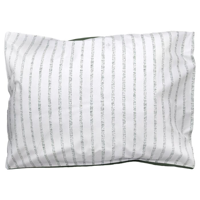 Taie D'oreiller Volants Plats 50x70 Cm Percale MANOIR Vert Lichen