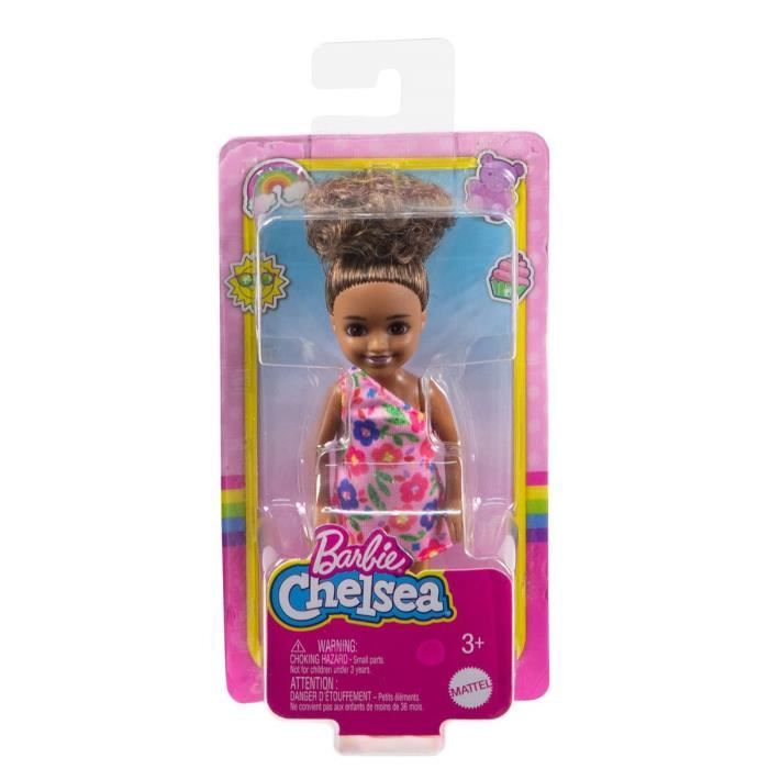 Poupée Barbie Chelsea Club - HGT07 - 15cm - Fille métisse - Robe à