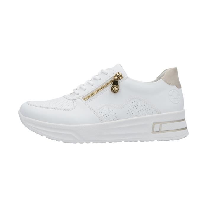 Rieker Basket à Lacets - RIEKER - Alabama - Blanc - Femme - Talon Plat