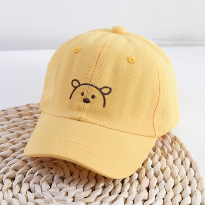 Coton Enfant Casquette Broderie Un Demi Ours Chapeau Pour Bebe Fille Garcon Chapeaux De Soleil 1 4 Ans Taille 48 52 Cm Jaune Cdiscount Pret A Porter