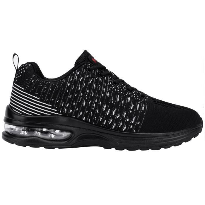DYKHMILY Chaussure de Securite Homme Femme Legere Coussin dair Baskets de Sécurité Embout Acier Chaussures de Travail 