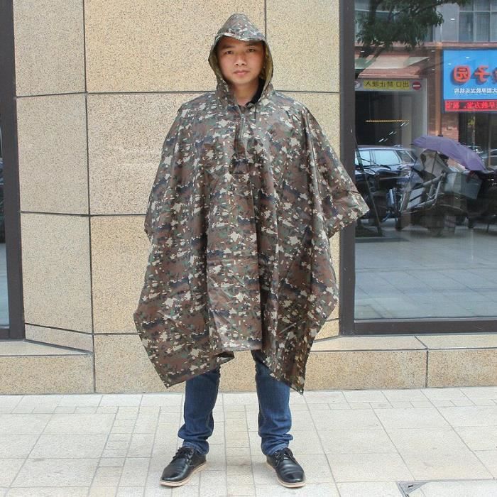 Poncho De Pluie Imperméable Réutilisable - 225 X 140 Cm, Capuche, Poche | Pour Randonnée, Camping, Vélo Homme Femme