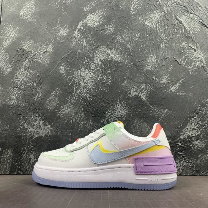Chaussures Femme Nike Air Force One Horse Macaron Blanc bleu - Cdiscount  Chaussures