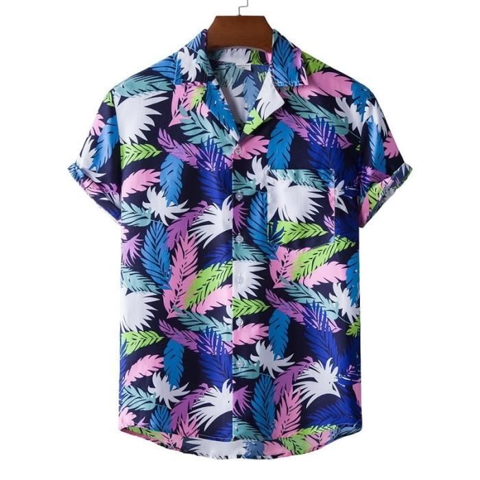 Chemise Homme Hawaïenne Imprimée Fleurs - INSFITY - Manches Courtes