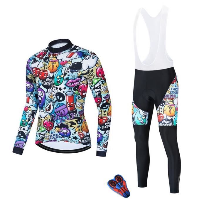 Maillot Cyclisme SPONEED Manches Longues - Fermeture Éclair Intégrale - Poche Vélo - Homme Taille L