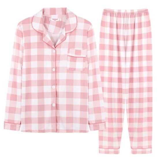 Pyjama Femme En Satin 2 Pièces - Manches Longues - Col V - Tissu Doux Pour Le Sommeil