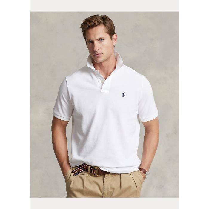 Ralph Lauren Mesh Polo Homme Blanc Marin Pony Classic Fit Manche Courte Blanc Cdiscount Pret a Porter