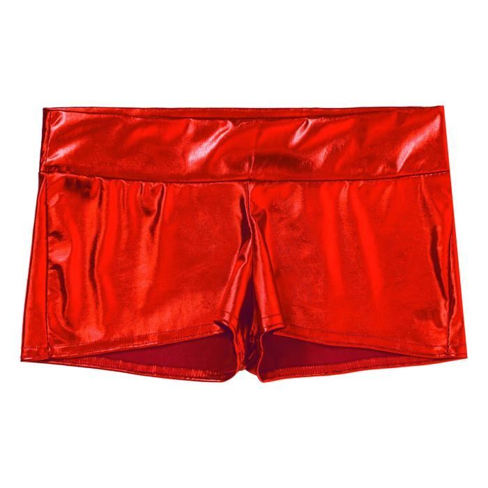 Short Métallique Argenté Pour Femme – Taille Moyenne Avec Cordon De Serrage – Pour Fête, Carnaval, Soirée – Tissu Scintillant