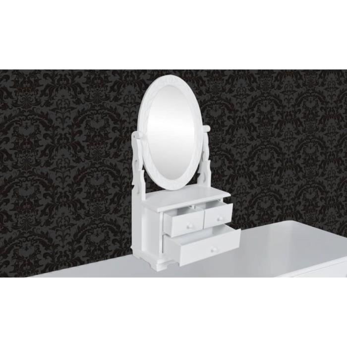 omabeta meubles-lavabos - coiffeuse avec miroir pivotant ovale mdf  - meubles haut de gamme - m22471