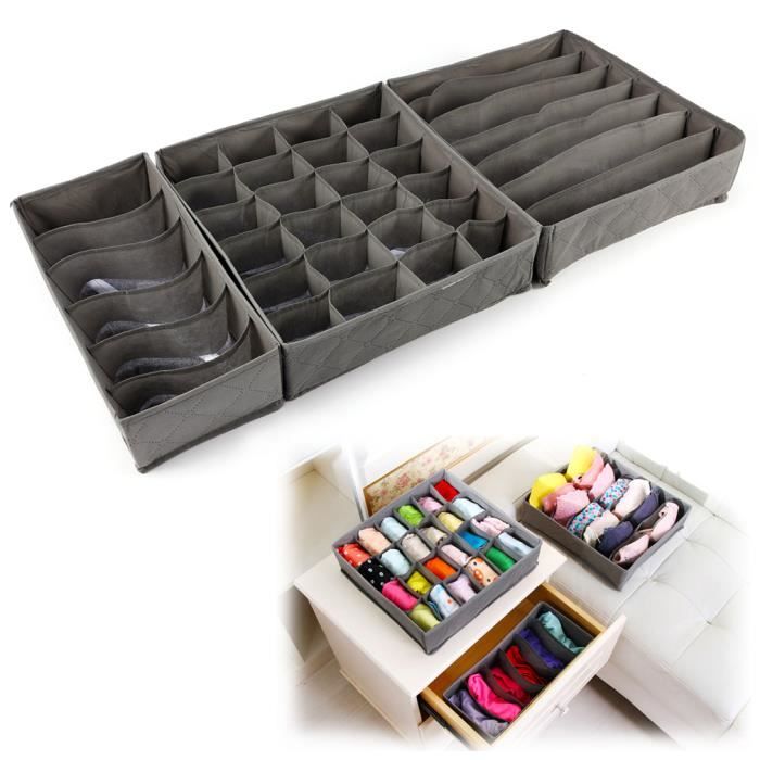 Acheter 24 grilles chaussettes organisateur boîtes de rangement