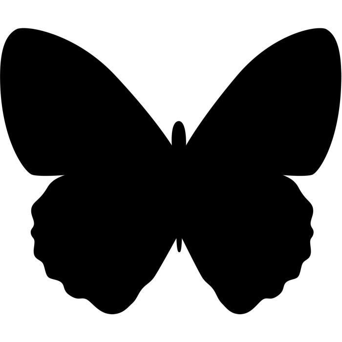 Silhouette papillon ardoise - Feutre-craie inclus et kit velcro pour accrochage mural - 30x50cm
