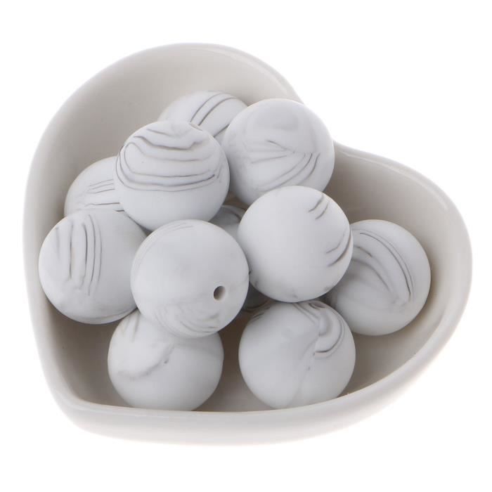 Lot De 10 Perles De Silicone En Marbre Blanc 4 Tailles 19mm Cdiscount Maison Lot De 10 Perles De Silicone En Marbre Blanc 4 Tailles 19mm Cdiscount Maison