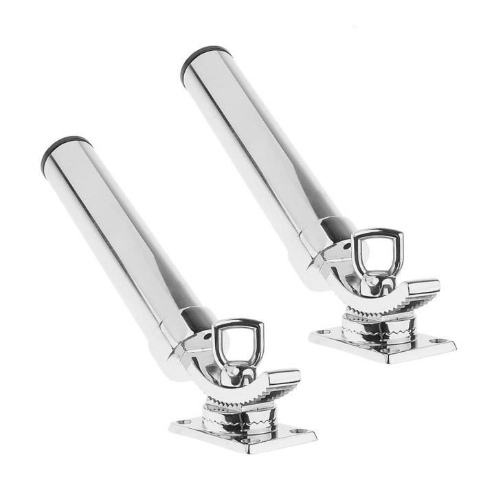 2X Portecanne a peche pour bateau Portecanne a peche reglable Portecanne a bateau Argent