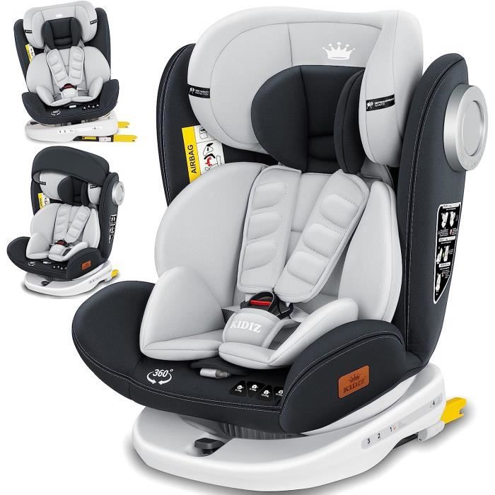 KIDIZ Siège auto pour enfant Siège auto pour bébé Siège auto pour enfant Isofix Top Tether pivotant à 360°, groupe 0-1-2-3, d26