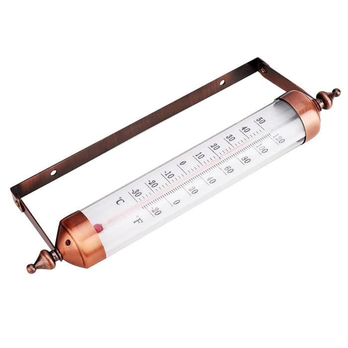 Thermomètre d'extérieur avec jauge, effet bronze - Élégant thermomètre
