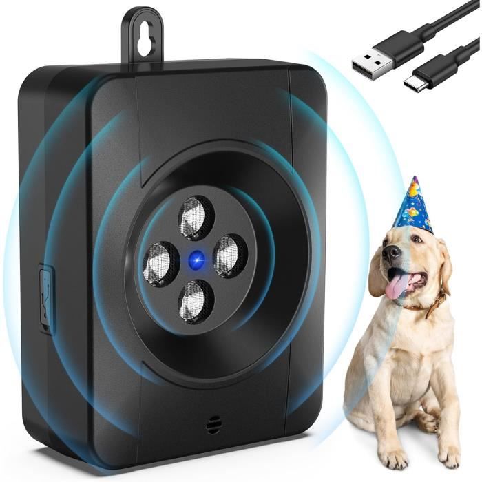Boitier Anti Aboiement avec 3 Modes, Automatique Anti Aboiement Chien Voisin avec 4 Emetteurs à
