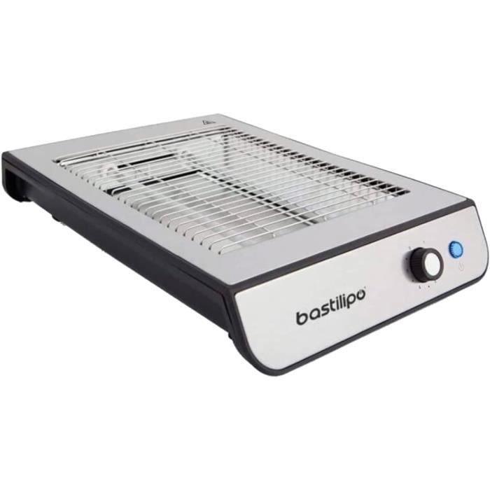 Grille-pain Bastilipo 750W - Double Fente 22x11cm, Grille Inox, Design Vintage - Modèle FFT-750