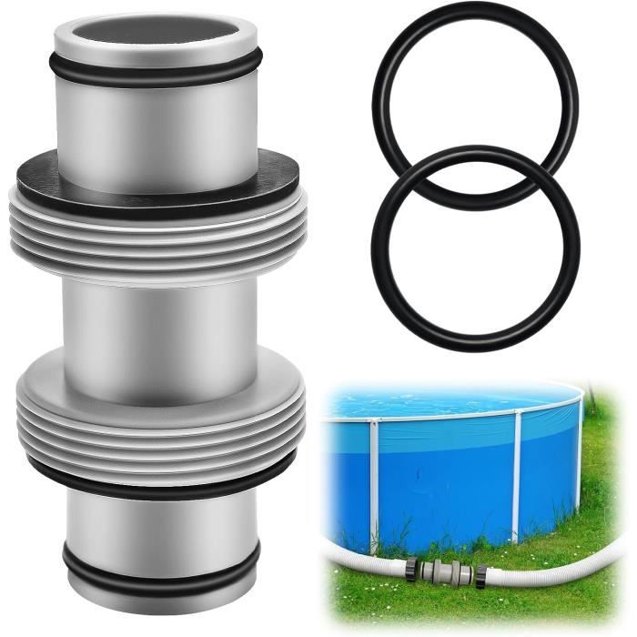 Raccord Tuyau Piscine Lot De 2 - Diamètre 32/38 Mm Vers 1,5 Pouce, Blanc, Pour Skimmer Et Pompe