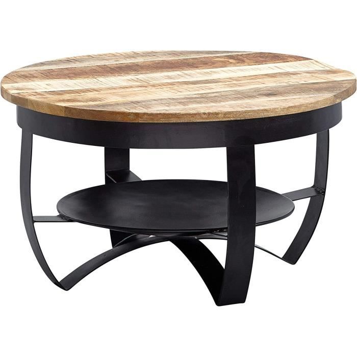 FineBuy Table Basse Carrée Monobloc 60x60x35 Cm Aspect Marbre Brillant - Design Cube Élégant Pour Salon Moderne