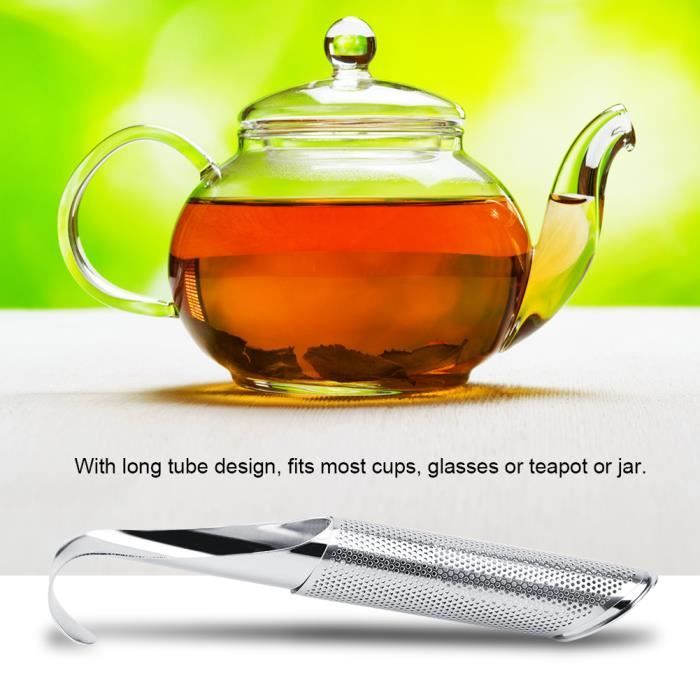 Infuseur à Thé En Silicone Avec Boule En Inox - Lot De 2, Coloris Vert Citron Et Rouge - Pour Thé En Vrac - 8