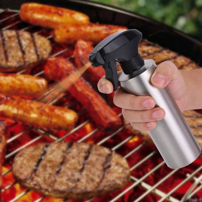 Flacon Pulvérisateur D’huile En Verre 200 Ml – Avec Buse Réglable Et Entonnoir, Parfait Pour Cuisson, Salades, Air Fryer…