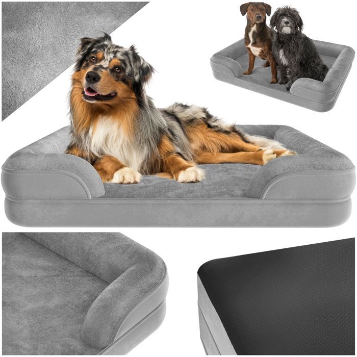 Comparer les prix de TECTAKE Panier pour chien KIMBA orthopédique avec bordure haute housse en peluche antidérapant lavable - Taille XL (112x85x18cm)