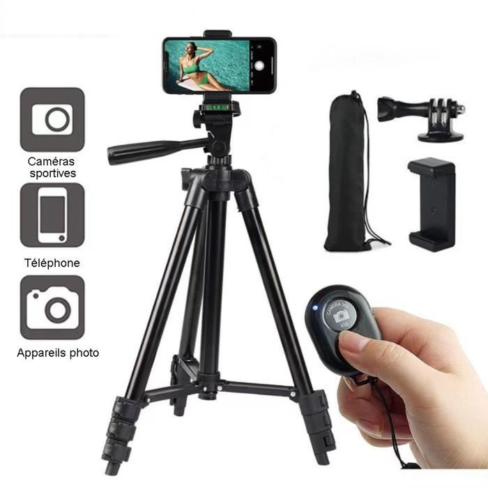 Trépied Perche à Selfie Hama Fancy Stand 110 II – 31 à 110 Cm – Léger, Avec Déclencheur Bluetooth – Noir