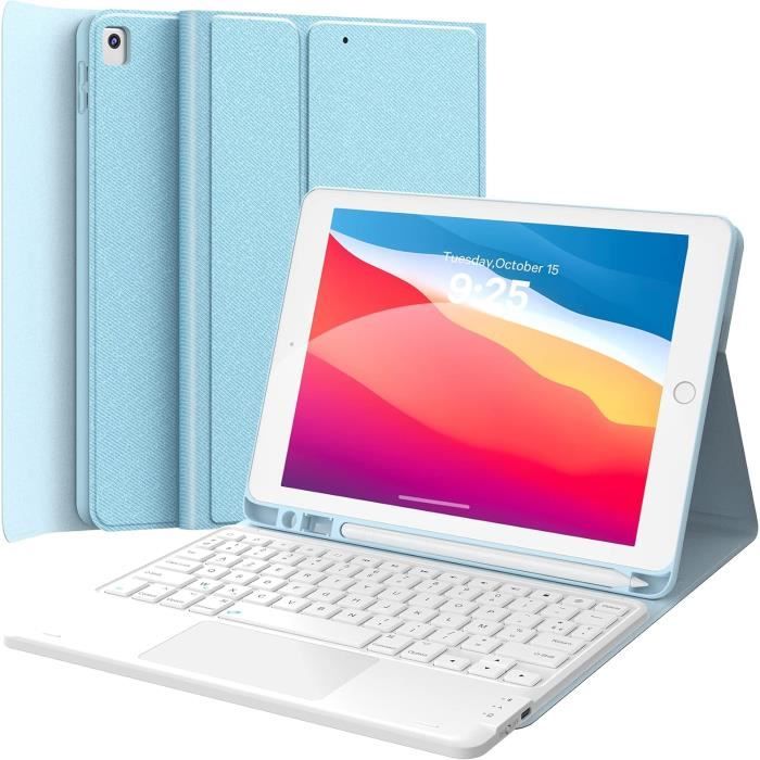 Étui Pour Clavier Ipad 10.2 Pour Ipad 9E Gén 2021,Coque Rigide Rabattable À 360°Avec Clavier
