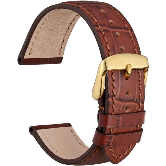 Bracelet De Montre ZRC 18 Mm – Cuir Grain Alligator Bleu Marine (neuf Avec étiquettes)