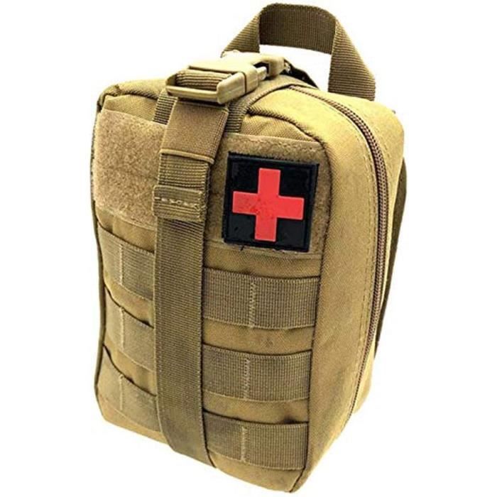 Kyrio Pochette de Premiers Secours, Pochette Molle Tactique Forfait Médical Extérieur Sac à Outils Rip-Away EMT pour Le Médical Forfait D'outils de Sauvetage en Escalade Sac Banane Polyvalent, Noir