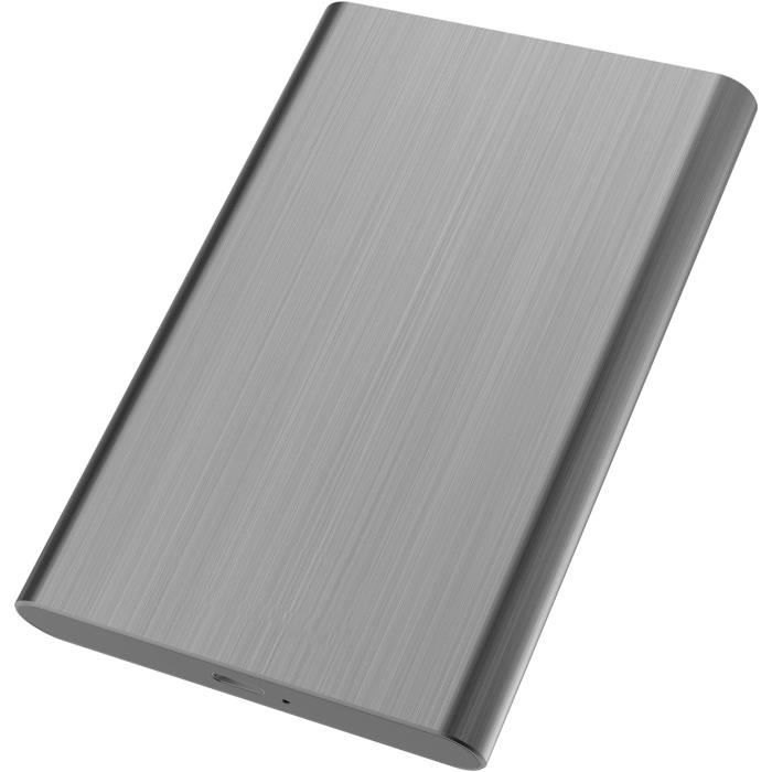 Disque Dur Externe Portable 2To USB 3.0 Ultra Fin Aluminium - Stockage Rapide Pour PC, Mac, Laptop Et Console