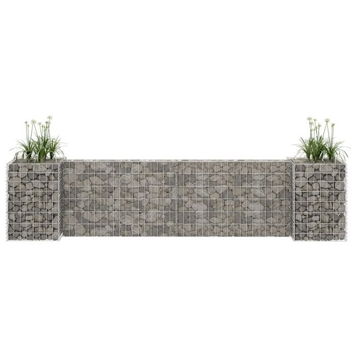 vidaXL Jardinière à Gabion en H Panier de Gabion Parterre Surélevé de Fleurs Plantes Jardin Terrasse Extérieur Fil d'Acier 145659