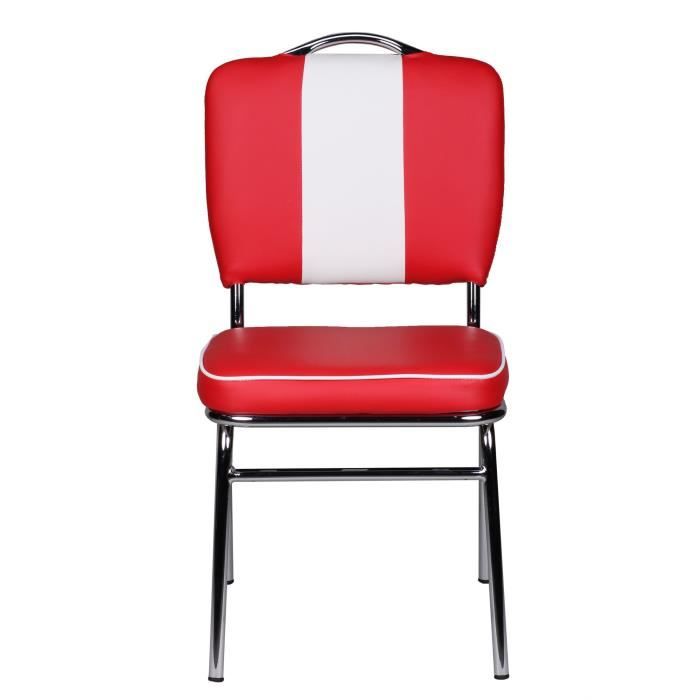 chaise rétro américan 50amp rsquo s/60amp rsquo s diner rouge