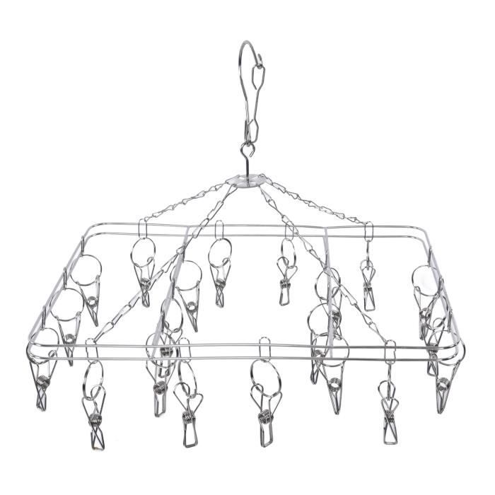 yosoo underwear hanger, stainless steel socks rack 20 clip  for hotel for balcony for laundry room meuble cintre