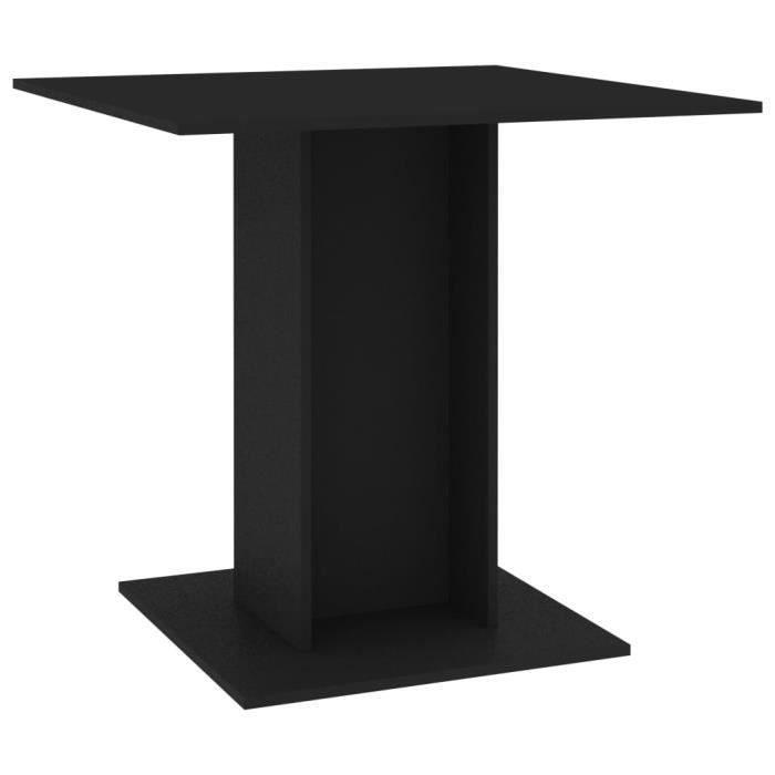 fhe - table de salle à manger noir 80 x 80 x 75 cm aggloméré - dx8623