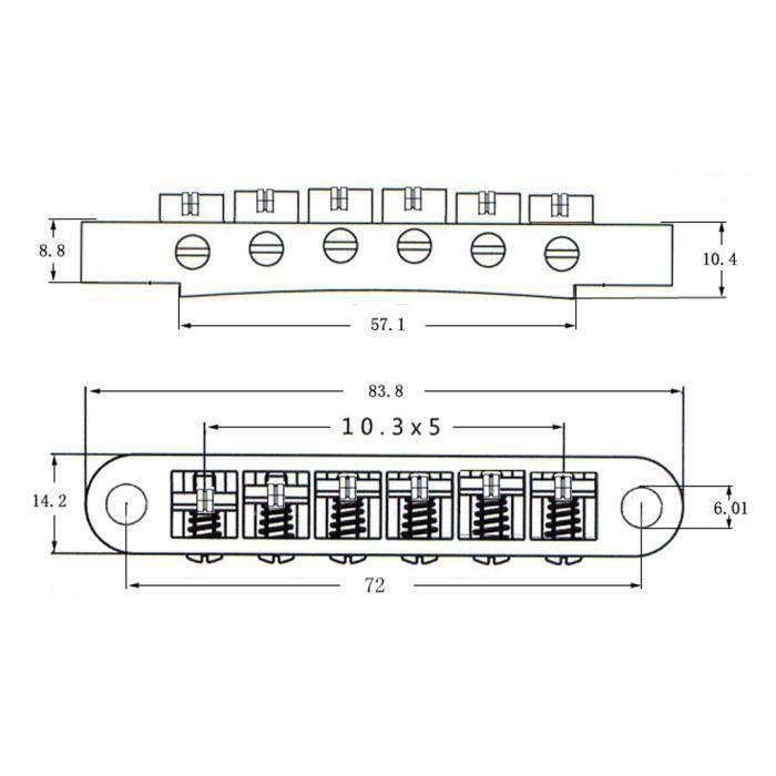 Chevalet de guitare réglable en palissandre Jazz Guitar Bridge