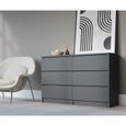 Commode - DEMI - 120 cm - 6 tiroirs - style scandinave - anthracite-1