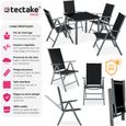 TECTAKE Ensemble chaises de salle à manger STABIA avec Cadre en aluminium pour 4 personnes Résistant aux intempéries - Gris Foncé-1