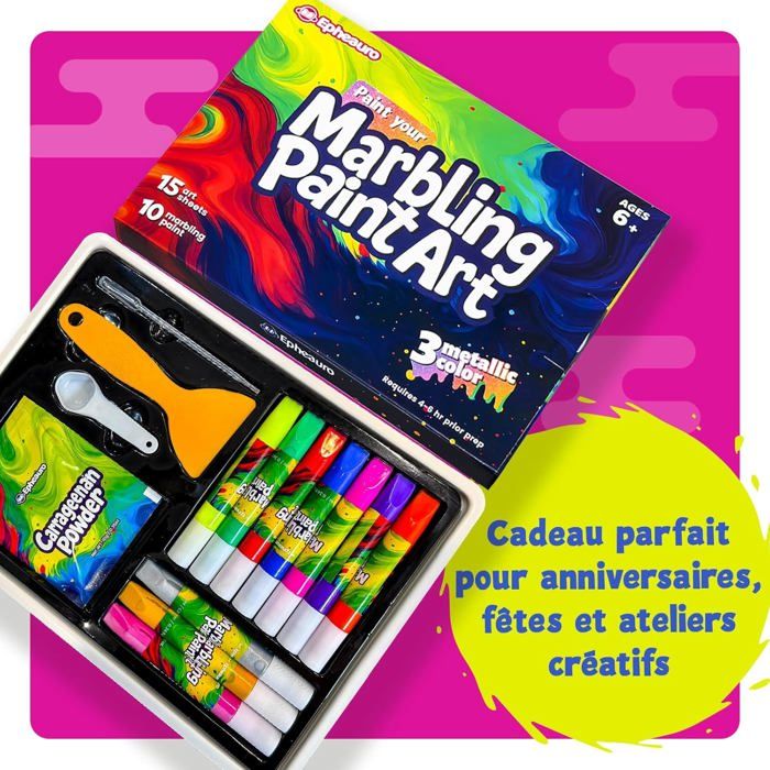 Kit de Peinture Marbrée sur Eau pour Enfants – Or, Argent Or Rose Métalliques, Loisirs Créatifs Filles & Garçons, Coffret Cadeau - Beaux-Arts et Loisirs créatifs Kit de Peinture Marbrée sur Eau pour Enfants – Or, Argent Or Rose Métalliques, Loisirs Créatifs Filles & Garçons, Coffret Cadeau - Beaux-Arts et Loisirs créatifs
