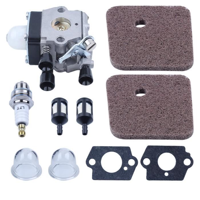 Hippotech Carburateur avec filtre à air d'amorce Ampoule de filtre à carburant Convient pour Stihl BG45 BG46 BG55 BG65 BG85 BR45C SH55 SH85 Le ventilateur remplace 4229 1200606