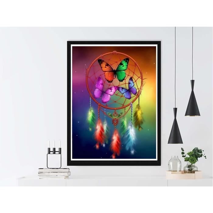 Kit Diamond Painting Papillon 5D DIY - Broderie Diamant Pour Enfants Et Adultes - Décoration Murale Ou Pendentif